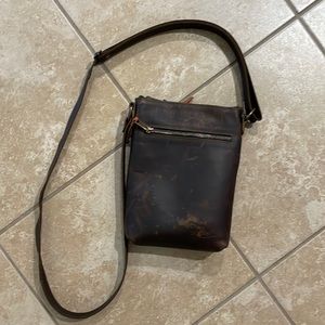 Love 41 Crossbody Zipper Leather Pouch Love41